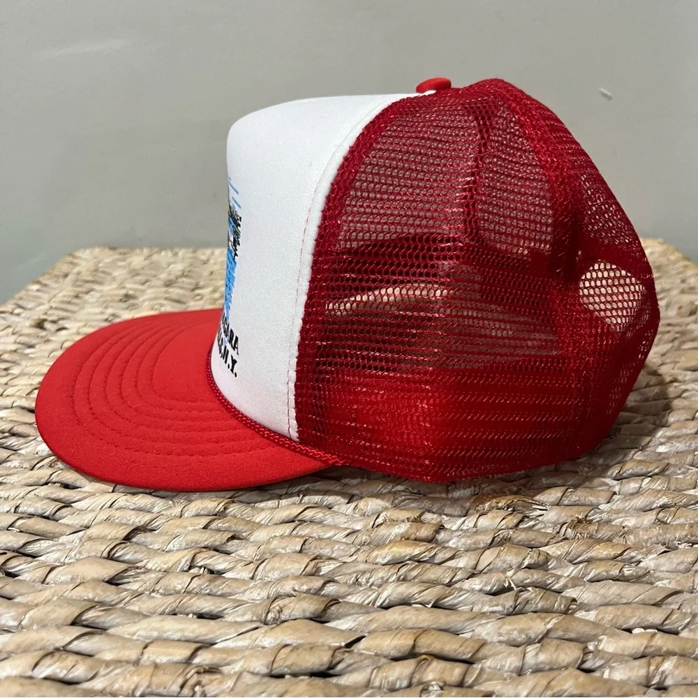 Vintage Niagara‎ Falls red New York Snapback Trucker Hat Cap Rainbow Flowers NEW